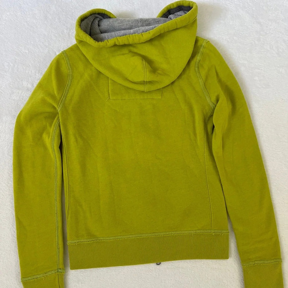 Vintage Abercrombie Size XL Hoodie Sweatshirt Lime Green A&F Preppy Double Zip - Picture 8 of 11